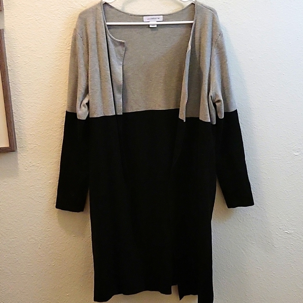 Liz Claiborne Color Block Long Cardigan